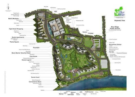 Official approved Paranjape Blue Ridge Township Master Layout Plan - Premium 2, 3 & 4 BHK Flats in Hinjewadi Phase 1 Pune